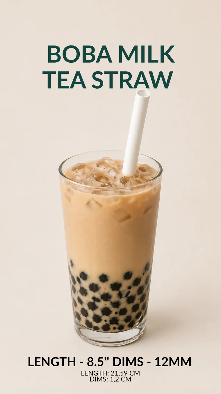Boba Milk Tea Straw in service